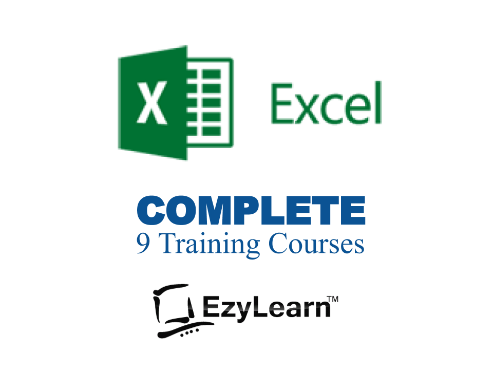 EzyLearn Microsoft Excel COMPLETE Online Training Courses, manuals, workbooks, video tutorials, tests Advanced Certificate