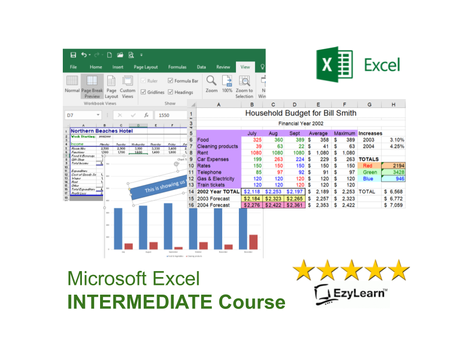 Microsoft Office Excel 2 Intermediate Training Course BUNDLE - EzyLearn  MYOB & Xero Short Online Training Courses